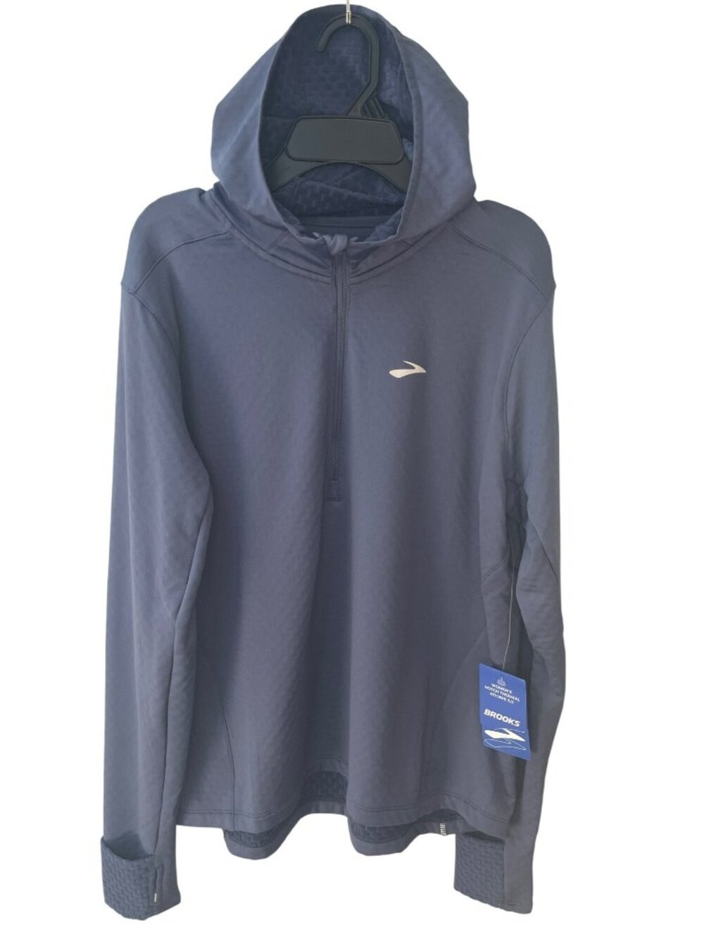 Brooks Notch Thermal Hoodie 3.0 Night Shadow Blue Men's Size Large MSRP$100 MWT